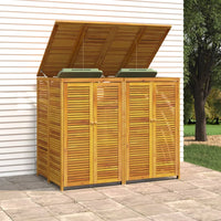Thumbnail for Mülltonnenbox für 2 Tonnen 140x89x117 cm Massivholz Akazie