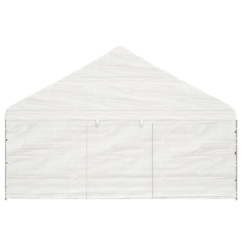 Pavillon mit Dach Weiß 13,38x5,88x3,75 m Polyethylen