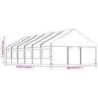 Thumbnail for Pavillon mit Dach Weiß 13,38x5,88x3,75 m Polyethylen