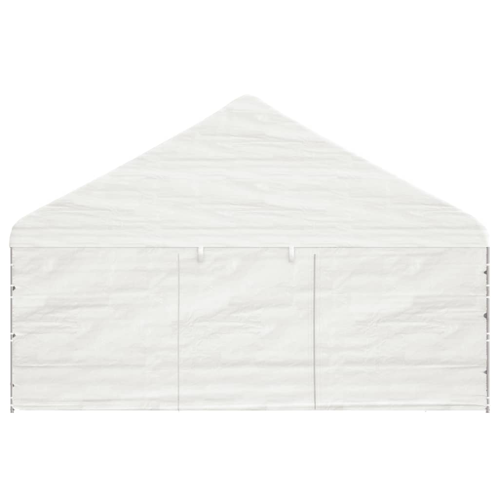 Pavillon mit Dach Weiß 17,84x5,88x3,75 m Polyethylen