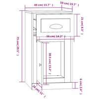 Thumbnail for Beistellschrank mit Schublade Braun Eichen-Optik 40x50x75 cm