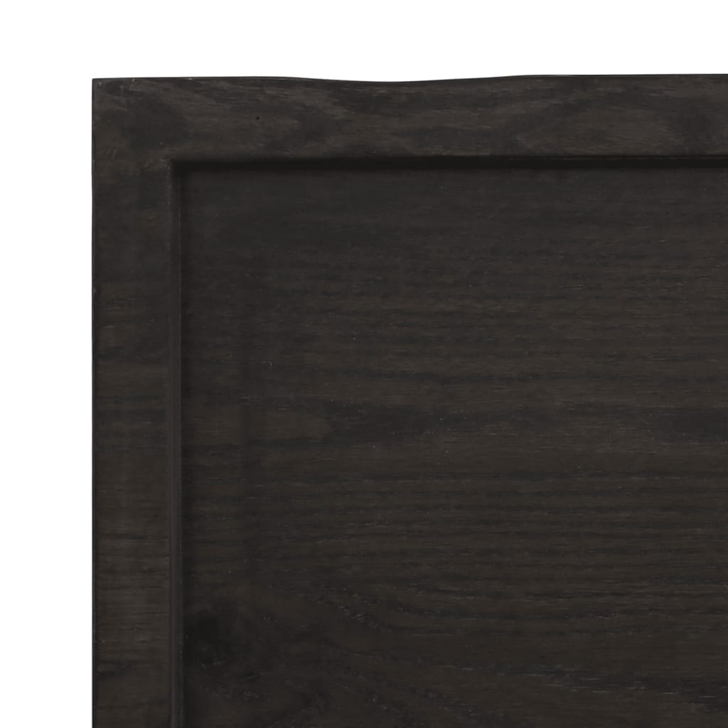 Tischplatte Dunkelbraun 180x60x(2-4)cm Massivholz Eiche