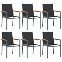 Thumbnail for Gartenstühle 6 Stk. Schwarz 55x61,5x90 cm Textilene und Stahl