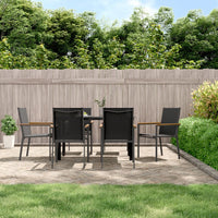 Thumbnail for Gartenstühle 6 Stk. Schwarz 55x61,5x90 cm Textilene und Stahl
