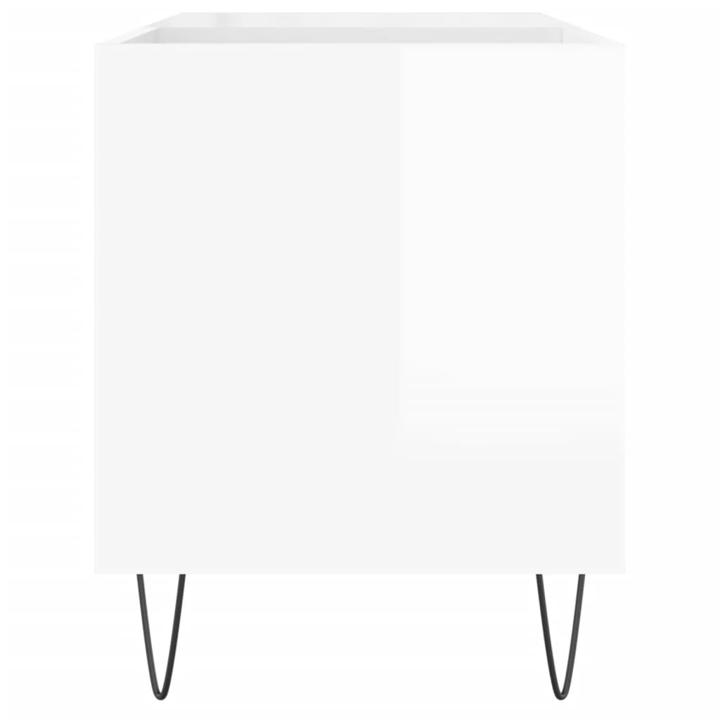 Plattenschrank Hochglanz-Weiß 85x38x48 cm Holzwerkstoff