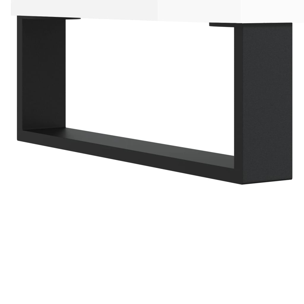 Plattenschrank Hochglanz-Weiß 100x38x48 cm Holzwerkstoff