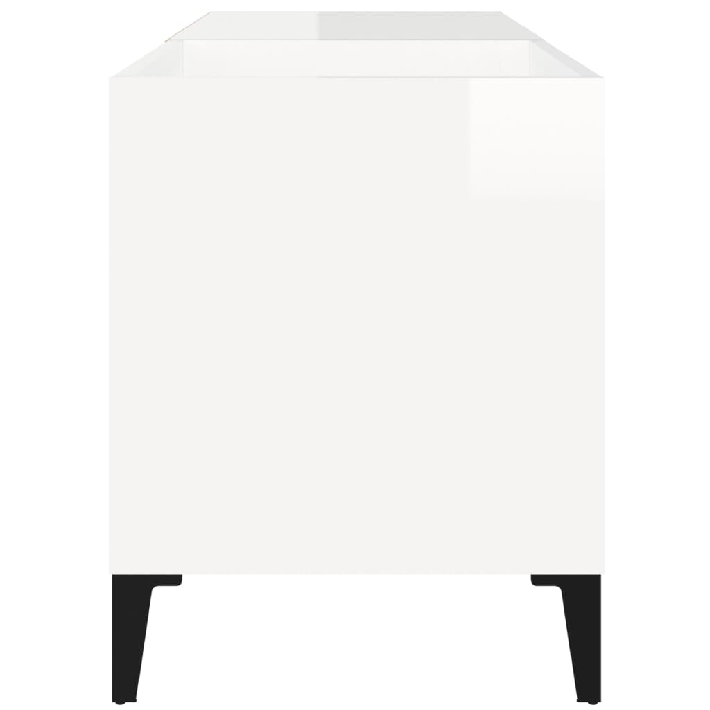 Plattenschrank Hochglanz-Weiß 84,5x38x48 cm Holzwerkstoff