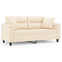 Thumbnail for 2-Sitzer-Sofa mit Kissen Beige 140 cm Mikrofasergewebe
