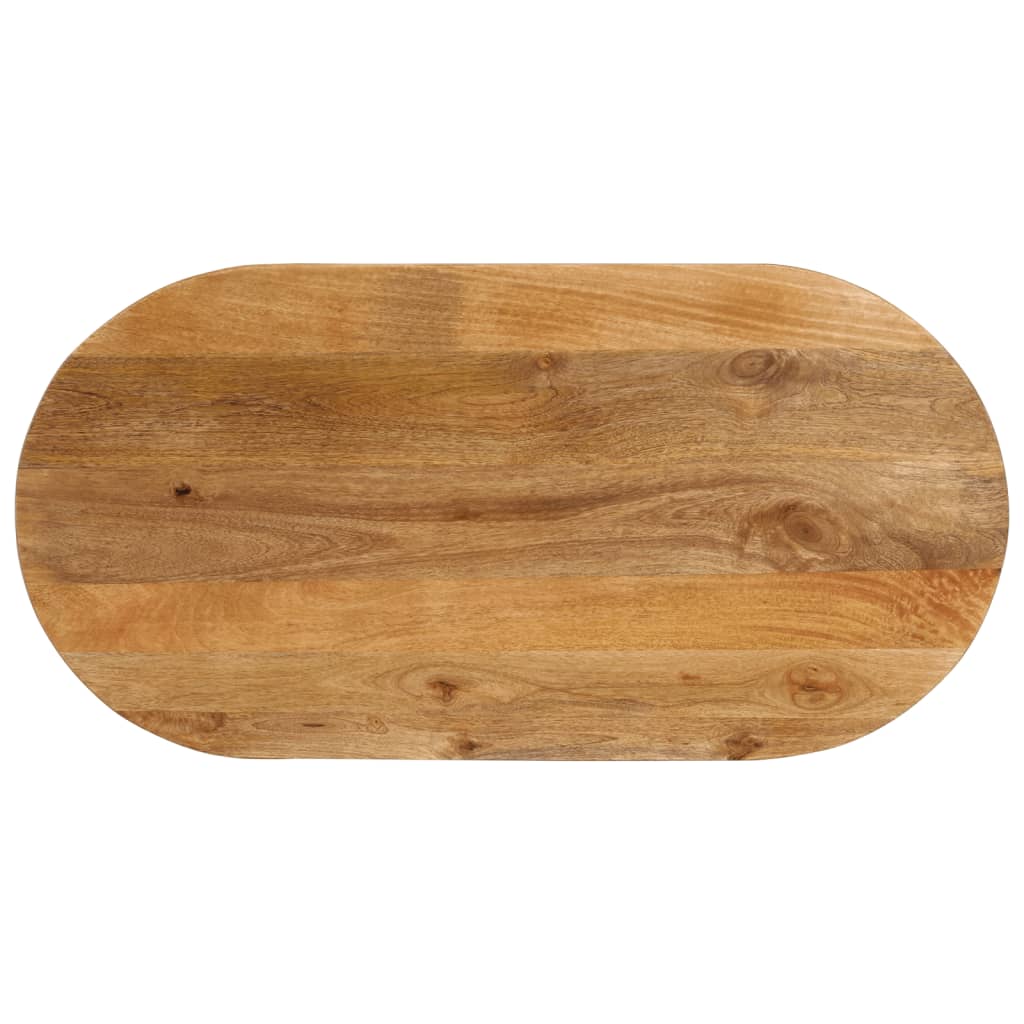 Tischplatte 100x50x3,8 cm Oval Massivholz Mango