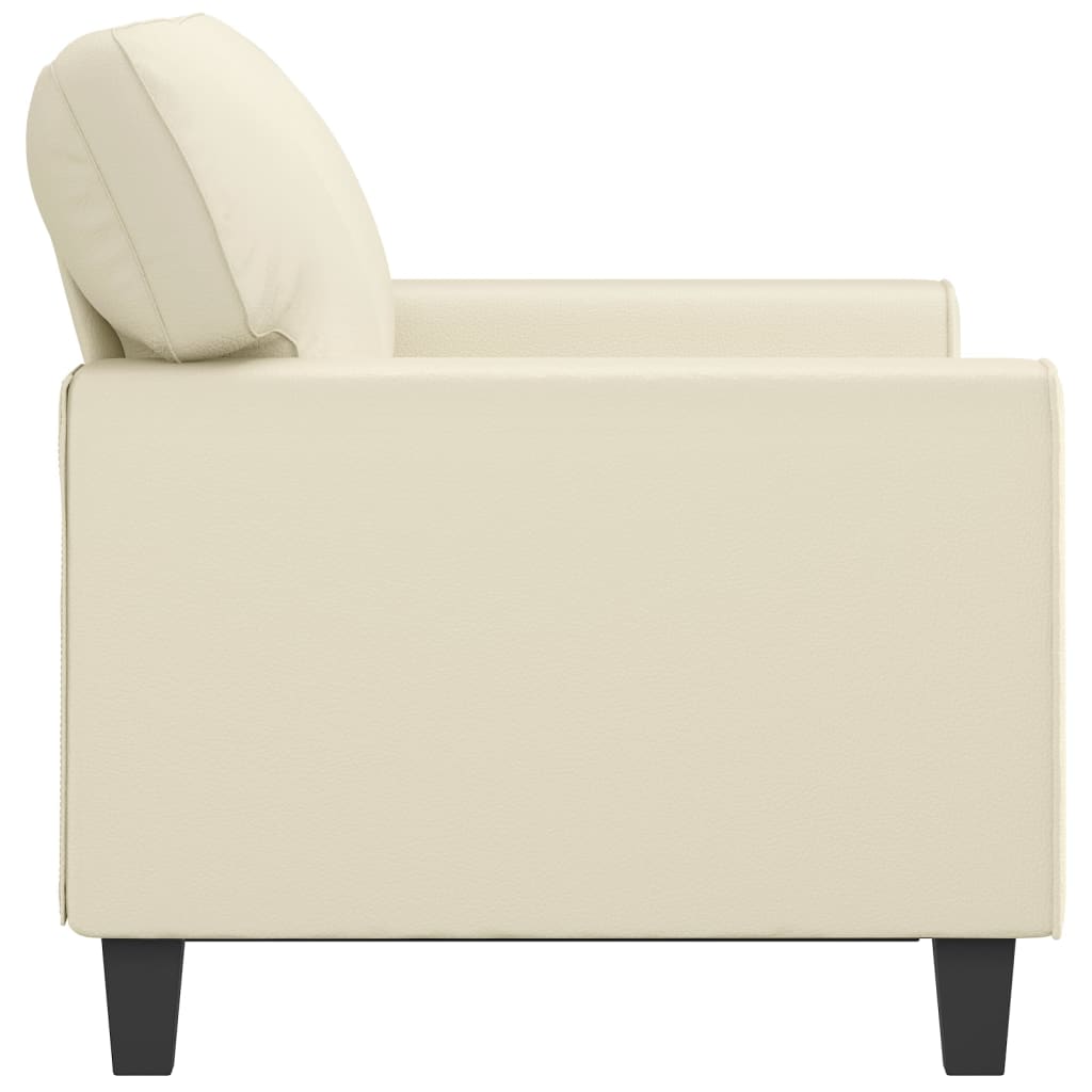 2-Sitzer-Sofa Creme 120 cm Kunstleder