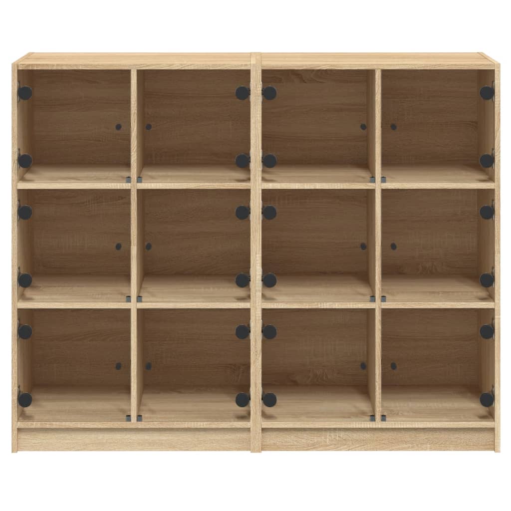 Bücherregal mit Türen Sonoma-Eiche 136x37x109 cm Holzwerkstoff