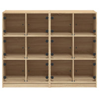 Thumbnail for Bücherregal mit Türen Sonoma-Eiche 136x37x109 cm Holzwerkstoff