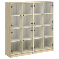 Thumbnail for Bücherschrank mit Türen Sonoma-Eiche 136x37x142cm Holzwerkstoff