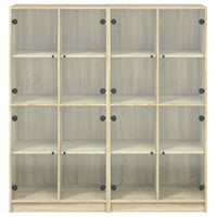 Thumbnail for Bücherschrank mit Türen Sonoma-Eiche 136x37x142cm Holzwerkstoff