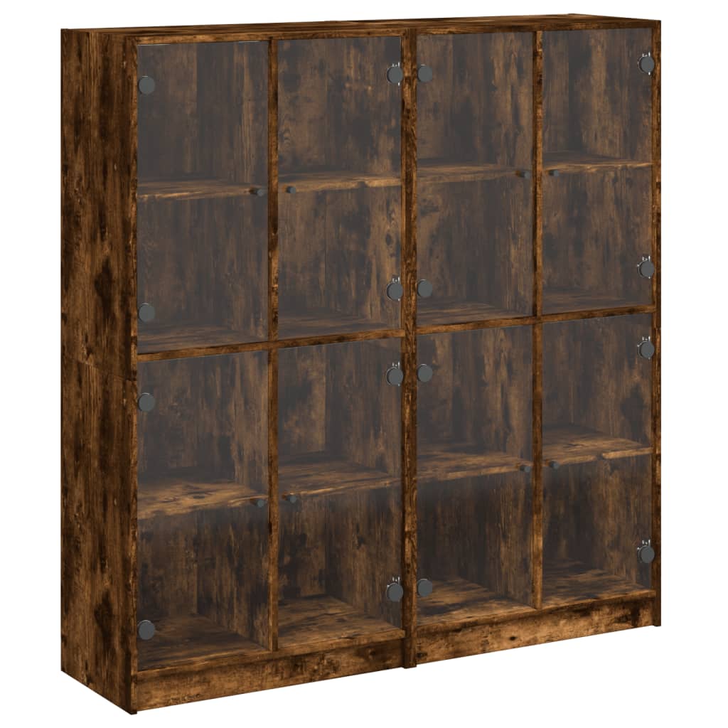 Bücherschrank mit Türen Räuchereiche 136x37x142cm Holzwerkstoff