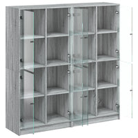 Thumbnail for Bücherschrank mit Türen Grau Sonoma 136x37x142 cm Holzwerkstoff