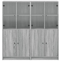 Thumbnail for Bücherschrank mit Türen Grau Sonoma 136x37x142 cm Holzwerkstoff