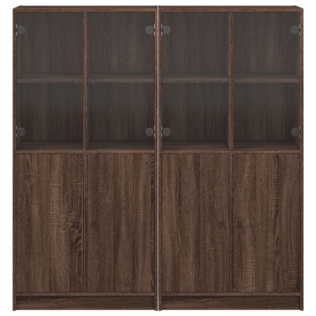 Bücherschrank mit Türen Braun Eichen-Optik 136x37x142 cm