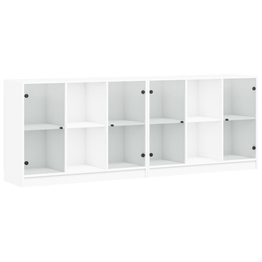 Bücherschrank mit Türen Weiß 204x37x75 cm Holzwerkstoff