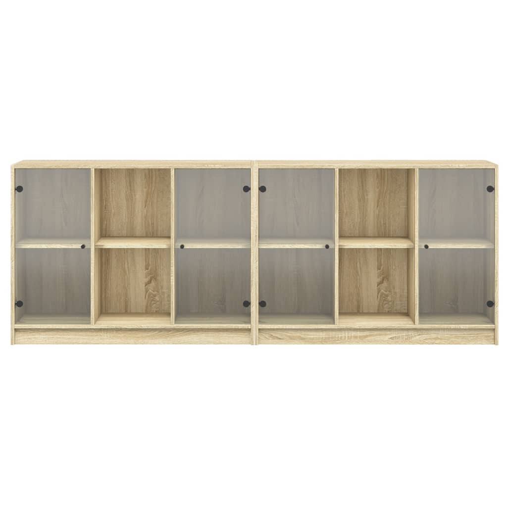 Bücherschrank mit Türen Sonoma-Eiche 204x37x75 cm Holzwerkstoff