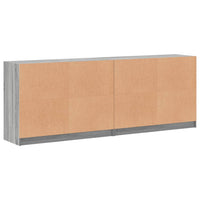 Thumbnail for Bücherschrank mit Türen Grau Sonoma 204x37x75 cm Holzwerkstoff