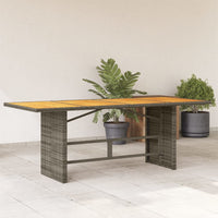 Thumbnail for Gartentisch mit Akazienholz-Platte Grau 190x80x74cm Poly Rattan