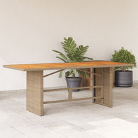 Thumbnail for Gartentisch mit Akazienholz-Platte 190x80x74 cm Poly Rattan