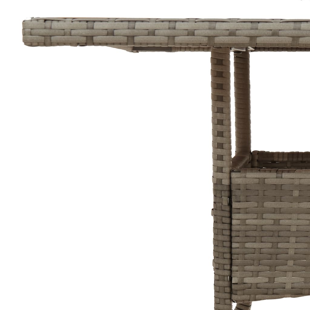 Gartentisch mit Akazienholz-Platte Grau 80x80x75 cm Poly Rattan