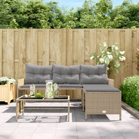 Thumbnail for Gartensofa in L-Form mit Tisch und Kissen Beige Poly Rattan