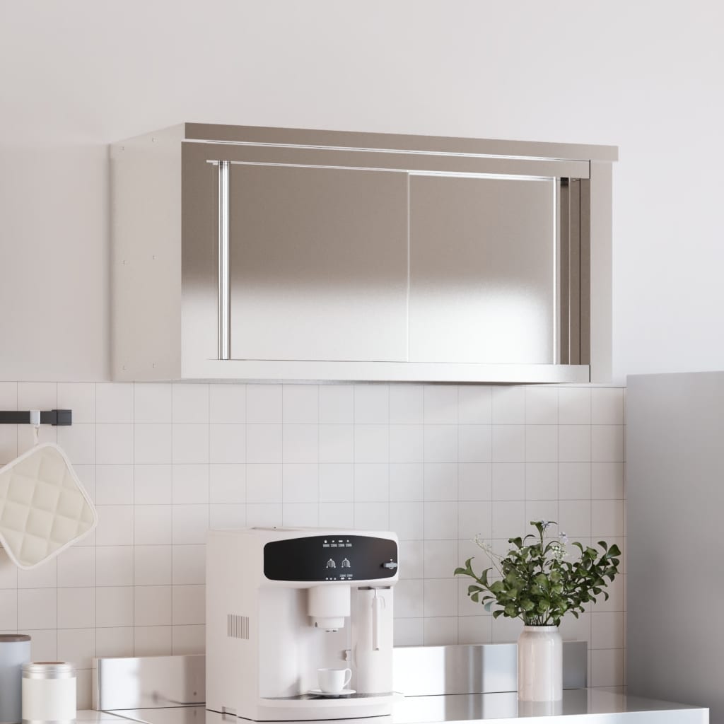 Küchen-Wandschrank mit Schiebetüren Edelstahl