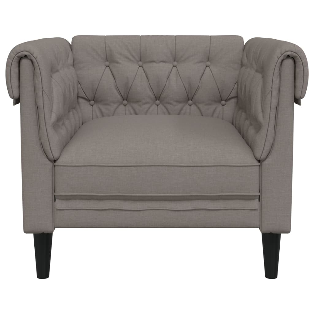 Chesterfield-Sessel Taupe Stoff