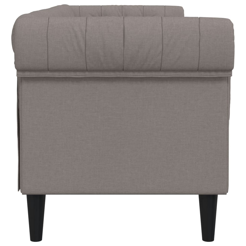 Chesterfield-Sofa 3-Sitzer Taupe Stoff
