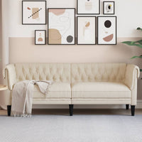 Thumbnail for Chesterfield-Sofa 3-Sitzer Creme Stoff