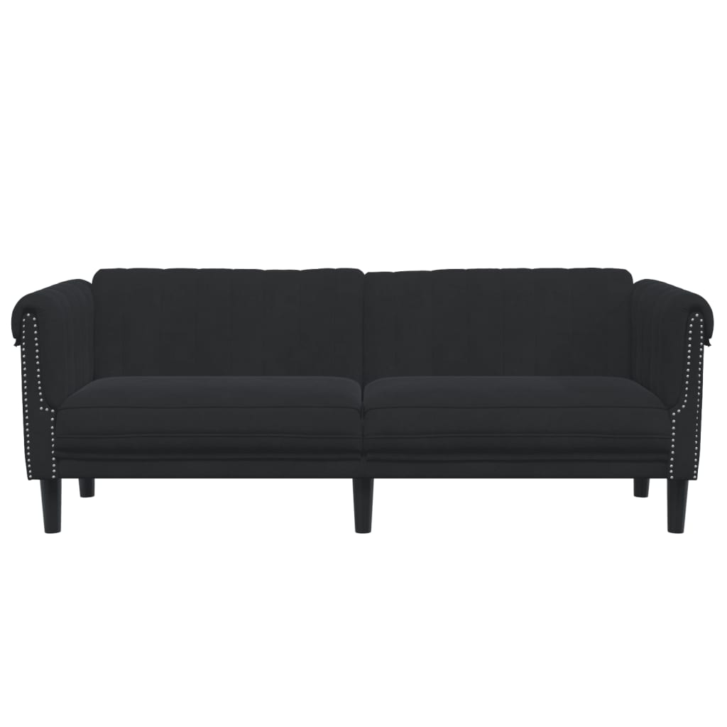 Sofa 3-Sitzer Schwarz Samt