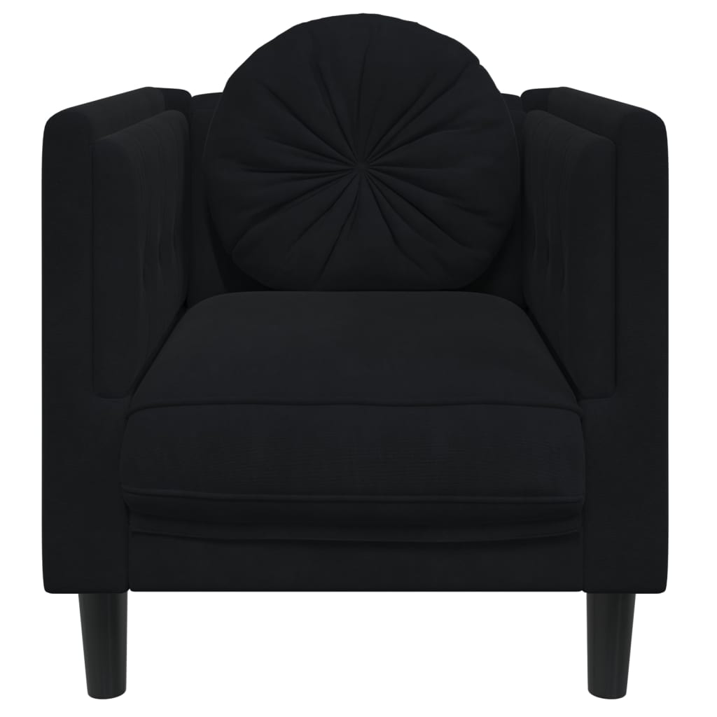 Sessel mit Kissen Schwarz Samt