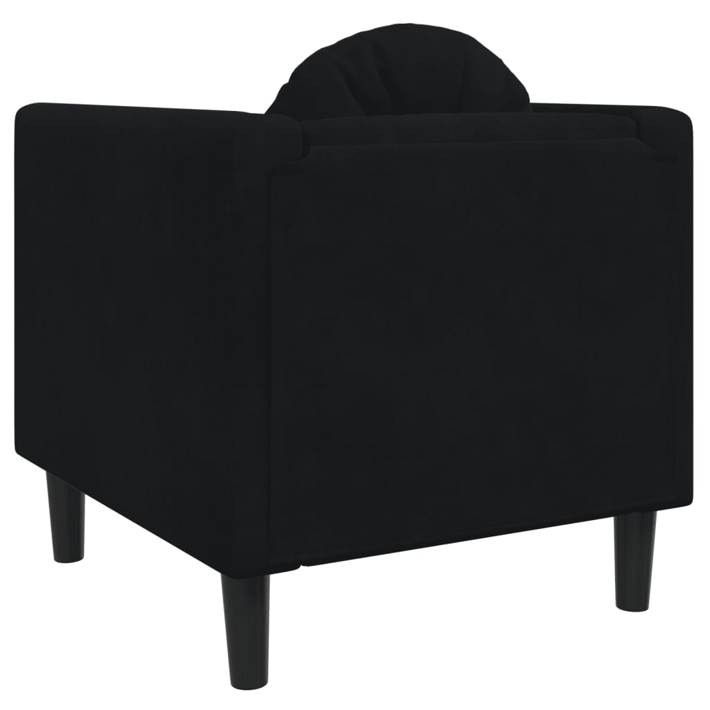 Sessel mit Kissen Schwarz Samt