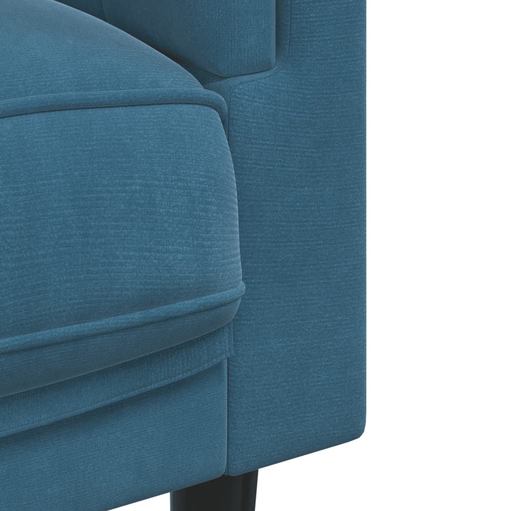 Sessel mit Kissen Blau Samt