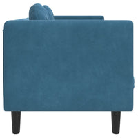 Thumbnail for Sofa mit Kissen 2-Sitzer Blau Samt