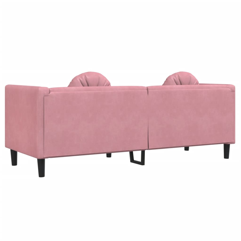 Sofa mit Kissen 3-Sitzer Rosa Samt