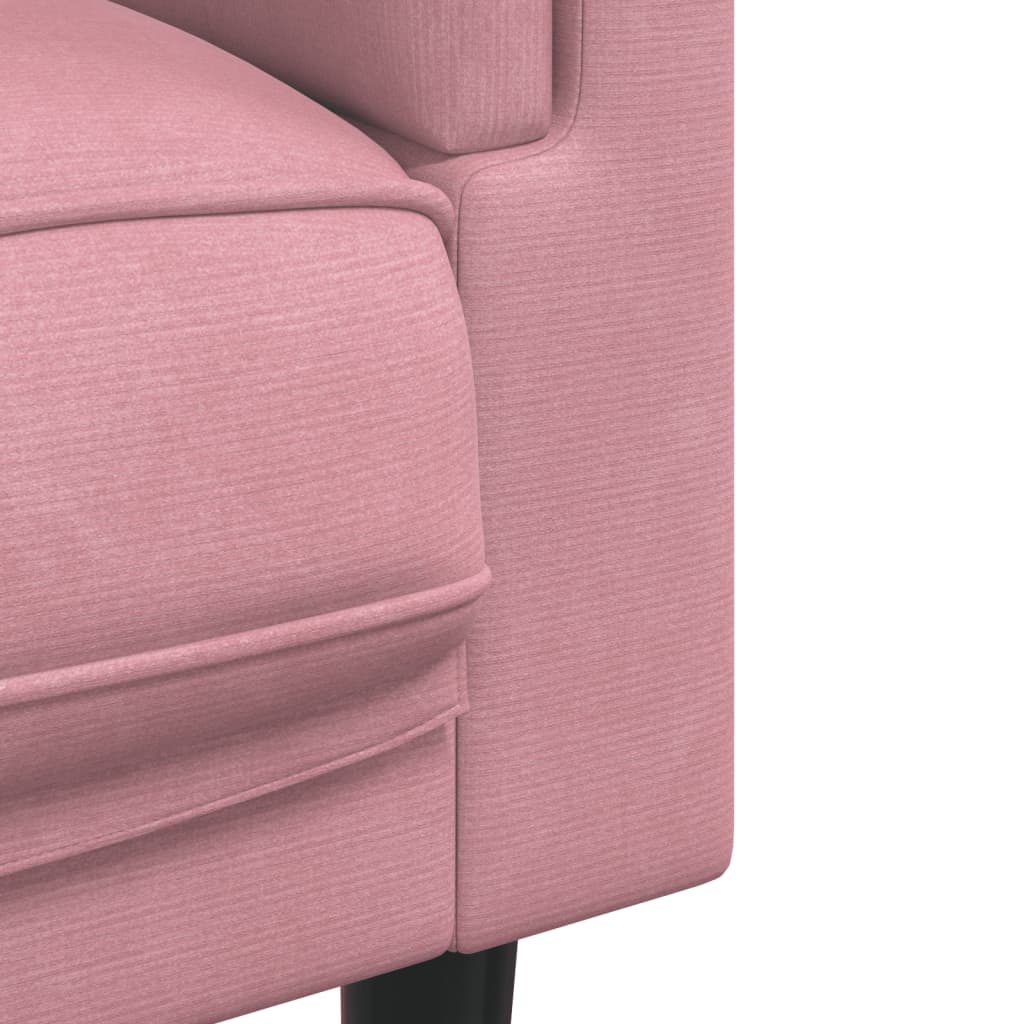 Sofa mit Kissen 3-Sitzer Rosa Samt