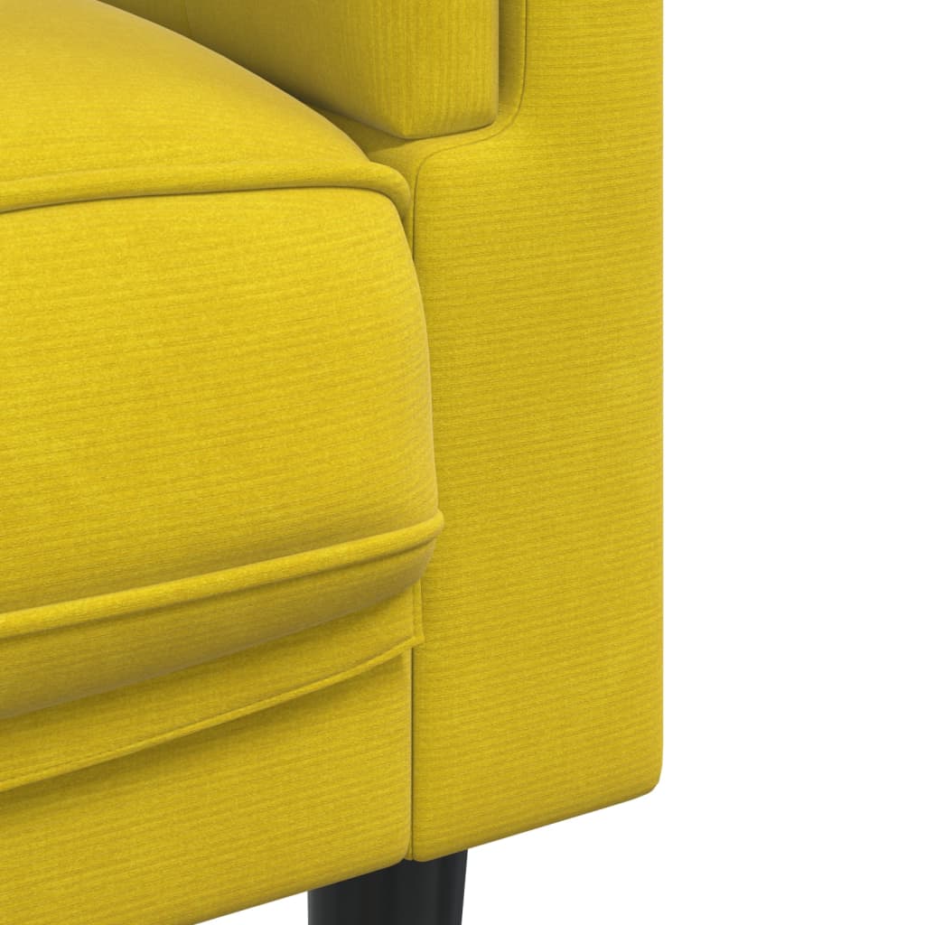 Sofa mit Kissen 3-Sitzer Gelb Samt