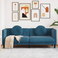 Thumbnail for Sofa mit Kissen 3-Sitzer Blau Samt