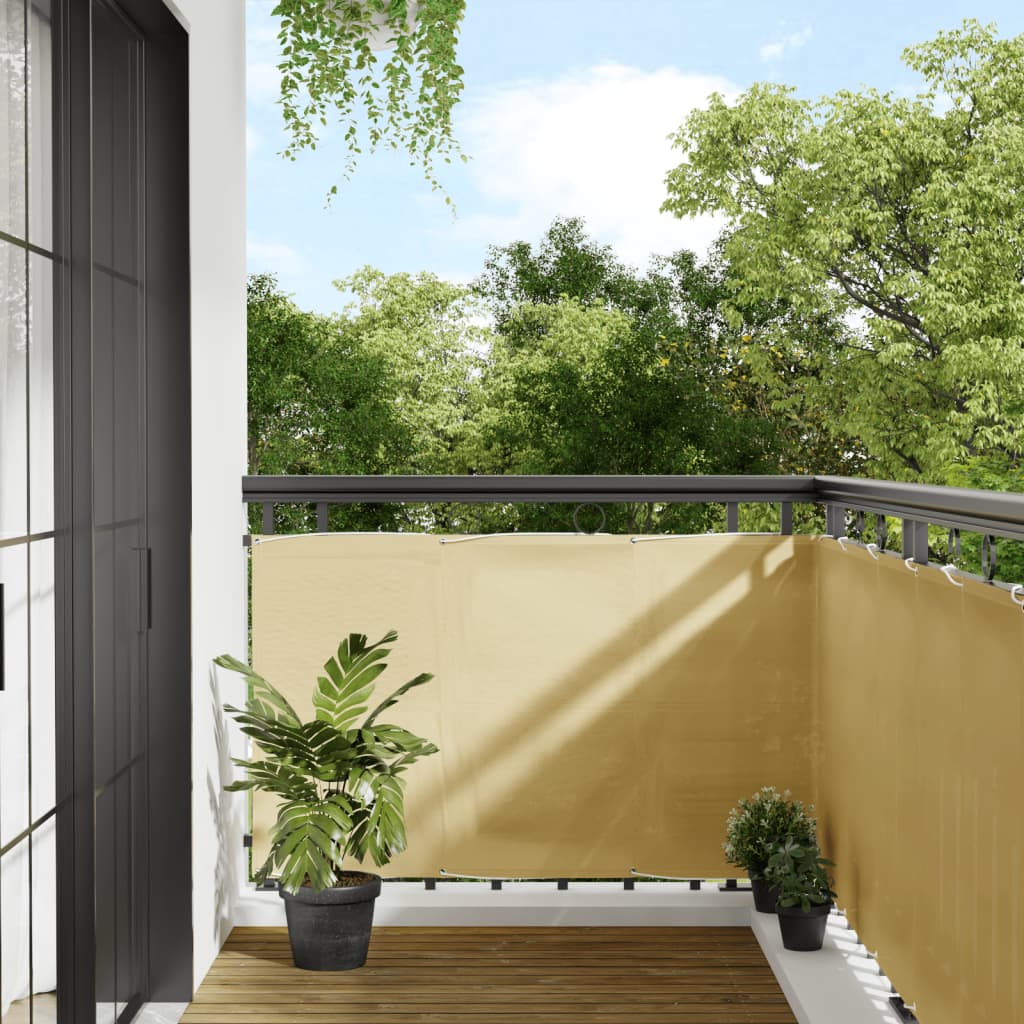 Balkon-Sichtschutz Sandfarben 90x700 cm 100% Polyester-Oxford