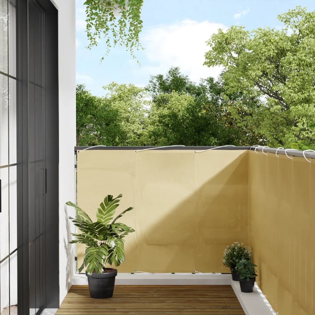 Balkon-Sichtschutz Sandfarben 120x400 cm 100% Polyester-Oxford
