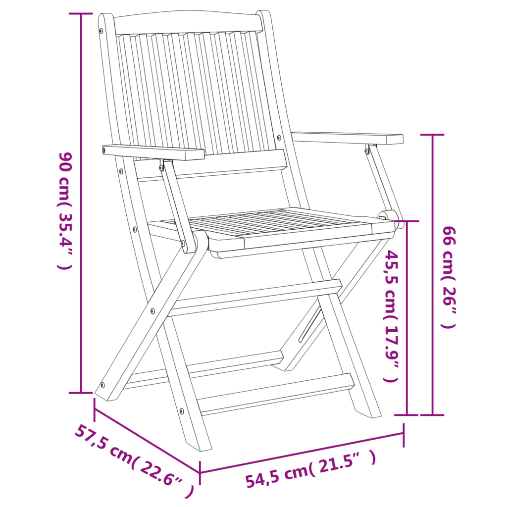 Gartenstühle 4 Stk. Klappbar 57,5x54,5x90 cm Massivholz Akazie