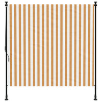 Thumbnail for Außenrollo Orange und Weiß 200x270 cm Stoff und Stahl