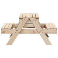 Thumbnail for Picknicktisch mit Sandkasten für Kinder Massivholz Kiefer