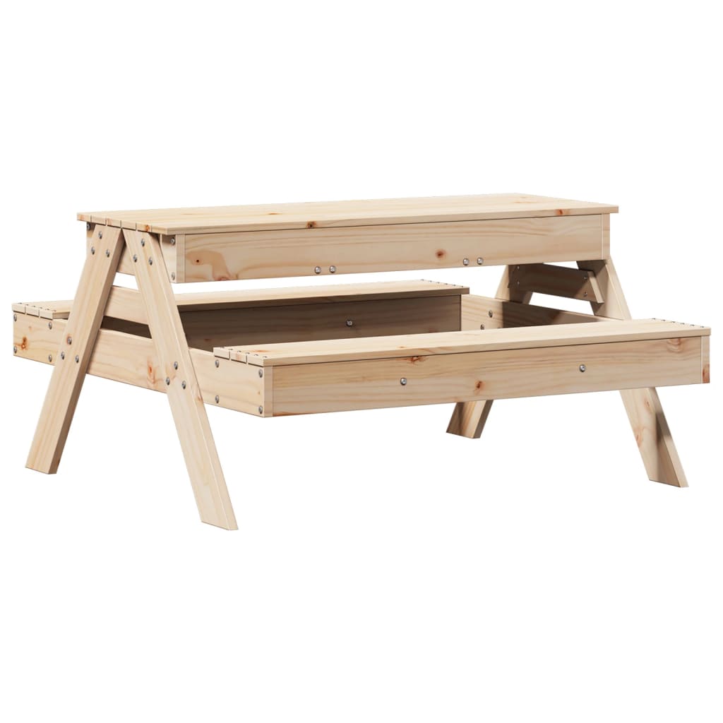 Picknicktisch mit Sandkasten für Kinder Massivholz Kiefer