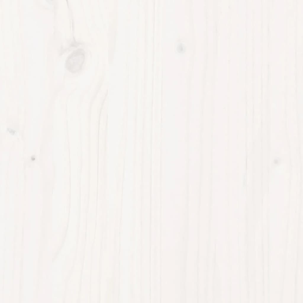 Gartenhocker Weiß 62x63,5x53,5 cm Massivholz Kiefer