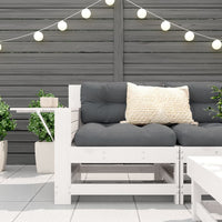 Thumbnail for Gartensofa mit Armlehne und Kissen Weiß Massivholz Kiefer